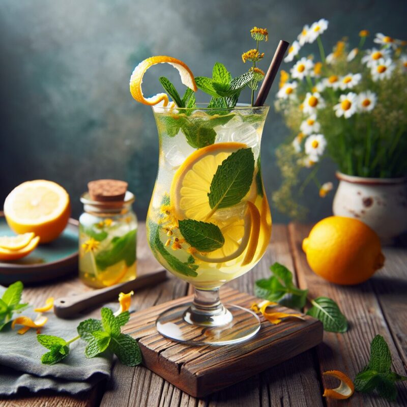 #Yuzu Mint Chamomile Zest Mocktail# (Rezept)